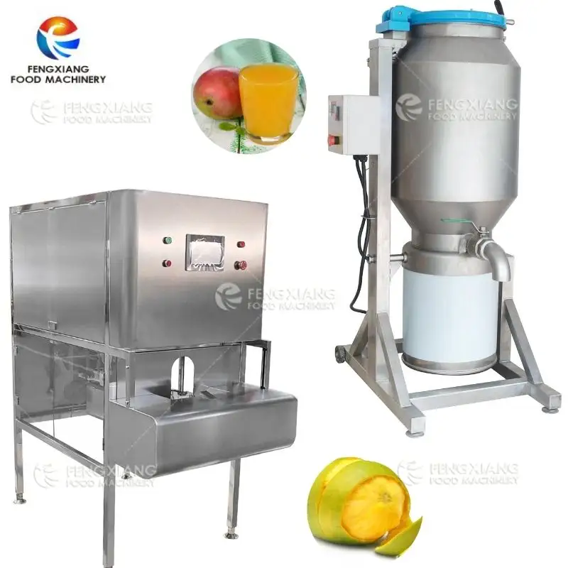 フルーツジュース用耐久性のある自動ジューシングマシンマンゴーアップルオレンジパルプマシンラウンドフルーツピール剥離機