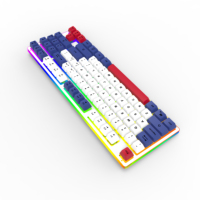 Clavier mécanique personnalisé, filaire, USB, avec rétroéclairage LED RGB, silencieux, pleine taille, programmable, en métal, ultra fin