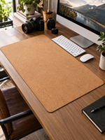 Tapis de bureau en liège pour télétravail, bureau à domicile, tapis de table naturel, imperméable, antidérapant, tapis pour ordinateur portable, appel vidéo