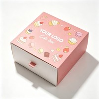 Boîte en carton personnalisée en gros pour desserts, pâtisseries, emballages de boulangerie, boîte cadeau de haute qualité pour gâteaux, boîte à gâteaux à l'encre de soja