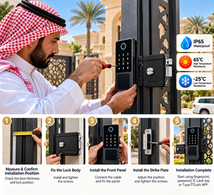 Cerradura Electrónica Inteligente para Exteriores SINON con Logotipo Personalizado, Cerradura de Puerta con Huella Digital WiFi Tuya TTLock para Proyectos Residenciales - Product Image 5