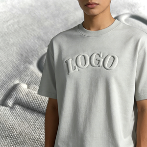 T-shirt en coton brodé unique et durable pour homme, t-shirt brodé 3D, t-shirt avec logo brodé - Product Image 2