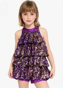 Vestido de Baile con Lentejuelas Brillantes Doradas para Danza Latina, Ballet, Jazz, <span class=keywords><strong>Tango</strong></span>, Samba, Actuaciones en Escenario, Disponible al por Mayor - Product Image 3