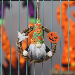 Decoraciones de Guirnalda de Gnomos de Halloween para Interiores y Exteriores, Adorno Colgante para Puerta o Pared con Forma de Flor, Decoración para Fiestas HX-2253 - Product Image 2