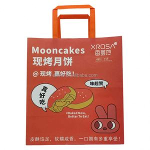 Bolsas de Papel Kraft Blancas Grandes y Ecológicas para Comida para Llevar, con Asa Plana, para Pizza y Entrega por Uber - Product Image 5