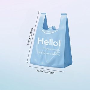 ถุงเสื้อยืดแบบใช้แล้วทิ้ง ถุงหิ้ว HDPE สำหรับซูเปอร์มาร์เก็ต บรรจุภัณฑ์ของชำ ถุงขยะในครัวเรือน ผู้ผลิตขายส่ง - Product Image 5