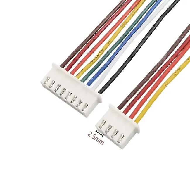 Conector de fio fêmea de passo de 2,5 mm personalizado 2 3 4 pinos jst xh 2.54 cabos de conector de montagem de cabos cabos de 10 vias
