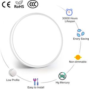 Ultra Thin Modern <b>LED</b> Ceiling <b>Light</b> <b>for</b> Living <b>Room</b> Indoor Decor Surface Mounted - Product Image 2