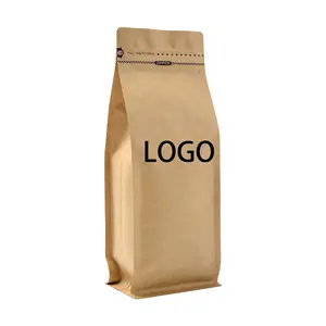 Wholesale food grade quality coffee bag pouch food valve kraft paper bag to pack coffee customized