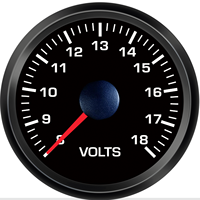 Voltmeter Mobil 52mm Tahan Air 12V 24V dengan Peringatan 10 Warna