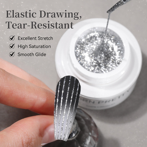 BORN PRETTY Gel de Araña Reflectante con Purpurina, 4 Colores, Brillo Diamante, Plateado, Dorado, Rosa, Gel Elástico de Araña, Gel para Dibujar Líneas - Product Image 5