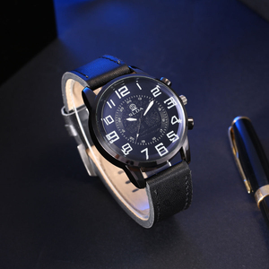 Montre élégante coréenne simple pour homme, bracelet en cuir, style décontracté, rétro, grand cadran numérique, quartz, boîtier de 10 mm, pour étudiants - Product Image 4