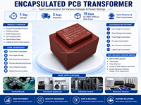 Transformateur encapsulé sur circuit imprimé 230V 1VA-10VA 50/60Hz pour appareils électroménagers intelligents et contrôle des capteurs