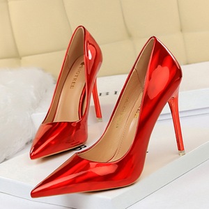 <span class=keywords><strong>Zapatos</strong></span> <span class=keywords><strong>de</strong></span> Tacón Alto Delgados y Sexys con Punta en Pico y Boca Poco Profunda <span class=keywords><strong>de</strong></span> Metal Estilo Europeo Nuevo para Discoteca - Product Image 6