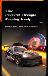 <span class=keywords><strong>1</strong></span>:16 4wd Control remoto <span class=keywords><strong>RC</strong></span> con neumáticos de deriva adicionales regalo para niños Racing Drift Car Toy 16 km/h 2,4G <span class=keywords><strong>GT</strong></span> Sport - Product Image 5