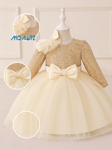 Nuovo Design Meiqiai: Abito da Compleanno per Bambine con Paillettes, Maniche Lunghe, Fiocco e Gonna Vaporosa LAL21ACX - Product Image 6