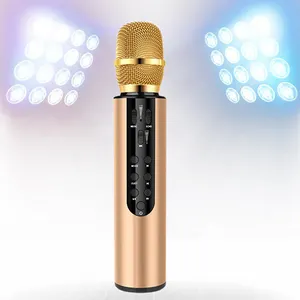 Microfone vocal portátil sem fio com chip DSP profissional para vlogging e conferência de karaokê Microfone dinâmico