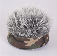 Bonnet Hip Hop pour homme et femme avec cheveux à pointes Perruque courte rétro drôle Casquette ajustable Streetwear