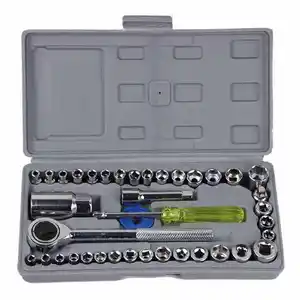 Perfactool 40PC tự động ổ cắm Ratchet cờ lê hộp công cụ Kit cho xe máy sửa chữa ô tô