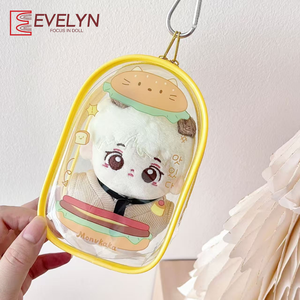 <span class=keywords><strong>Sac</strong></span> de poupée en PVC de dessin animé Evelyn, imperméable, transparent, avec fermeture éclair, <span class=keywords><strong>sac</strong></span> de rangement décoratif, adapté aux poupées de 13 cm. - Product Image 4
