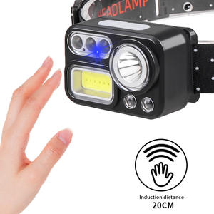 Lampe frontale rechargeable à LED avec capteur XPE COB pour la pêche nocturne en extérieur, la course à pied, batterie 1200 mAh, origine Yiwu - Product Image 3