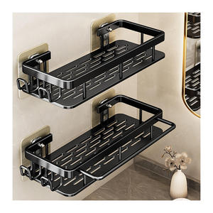 Estante organizador para ducha, estante autoadhesivo negro, estantes de <span class=keywords><strong>baño</strong></span>, cesta, estante de pared para accesorios de <span class=keywords><strong>baño</strong></span> - Product Image 2