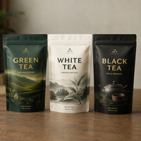 Sachets personnalisés imprimés à fermeture éclair pour emballage de thé, qualité alimentaire, haute barrière, résistants à l'humidité, pour café et snacks