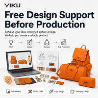 Juego de 3 Piezas de Bolsa de Viaje de Piel Sintética con Logotipo Personalizado YIKU, MOQ 100, Impermeable, Bolsa de Lona, Bolsa de Cosméticos, Bolsa de Viaje de Fin de Semana