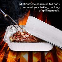 25 récipients en aluminium jetables avec couvercles, idéaux pour la cuisson, la préparation et le stockage des aliments, rectangulaires argentés