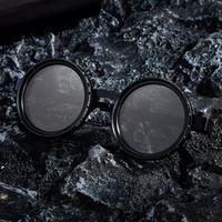 Lunettes de soleil rondes à teinte réglable pour la conduite avec filtre ND variable, style Steampunk Gothique, polarisées, rétro, de luxe, haut de gamme