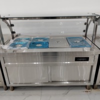 Chauffe-plats commercial autonome avec table chauffante isolée et couvercle en verre pour la rétention de la chaleur en cantine