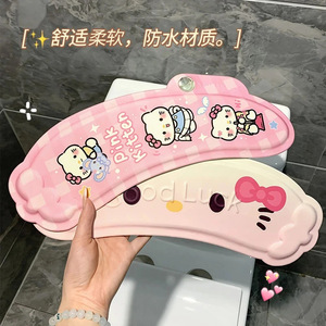 Couvre-siège de toilette parfumé et mignon, épaissi, imperméable, avec poignée, ne nécessitant pas de lavage, pour toutes les saisons - Product Image 2