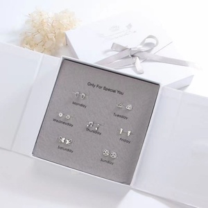 Wholesale Customization Fancy Exquisite Foldable Style <b>Magnetic</b> <b>Gift</b> <b>Box</b> for Earrings - Product Image 3