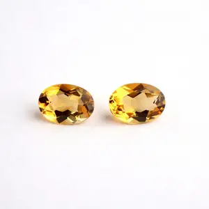 Hot New Products Oval Cut Gemstone Shape 5*7 Size Yellow Color Gemstone Natural Citrine