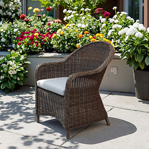 Silla <span class=keywords><strong>de</strong></span> Balcón <span class=keywords><strong>de</strong></span> Mimbre BHR, Muebles <span class=keywords><strong>de</strong></span> Jardín Tejidos a Mano, Ratán para Comedor al Aire Libre, <span class=keywords><strong>Sillones</strong></span> con Textura Natural y Asiento Cómodo - Product Image 1