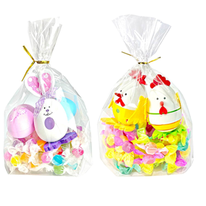 Sacchetti Regalo in Plastica OPP Trasparente con Fondo <span class=keywords><strong>a</strong></span> Soffietto e Manici Flexiloop, Stampa Personalizzata con Logo, Grado Alimentare per Bomboniere e Dolcetti - Product Image 1