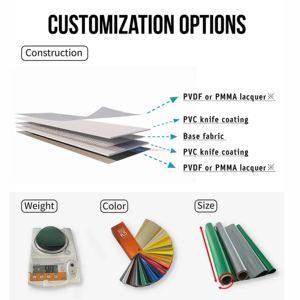 <span class=keywords><strong>Bâche</strong></span> robuste TN3085BAC 850g résistante au feu, en toile PVC imperméable avec protection UV pour tentes et abris industriels - Product Image 4