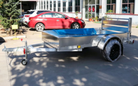 Remorque à plateau plat 8*5 pieds en alliage d'aluminium, remorque à fruits 900 kg GTM, remorque utilitaire légère pour la ferme