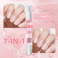Stylo à huile pour cuticules 7 en 1 avec huile de jojoba et vitamine E, soin hydratant et nourrissant pour les ongles, adoucissant, brosse rotative à 360°, 5 ml