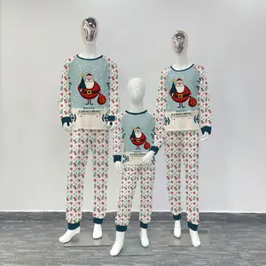 Осенне-зимние рождественские пижамы на заказ, рождественские наряды, детские пижамы в клетку с принтом, рождественские пижамы для семьи, 2023