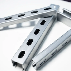 Rail de montage solaire en acier pré-galvanisé en promotion – Support de système de montage solaire en profilé en C - Product Image 1