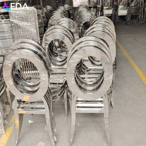 LEDA Prix d'usine Chaises portables en acier doré Chaises à cadre en acier inoxydable pour événements de mariage Banquet - Product Image 4