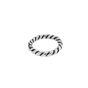 Anillo de Plata de Ley 925 para mujer, joyería trenzada <span class=keywords><strong>infinity</strong></span> trenzada, apilamiento de plata tailandesa vintage - Product Image 1