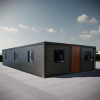 Personnalisé 72 ㎡   Maison modulaire préfabriquée en acier de 40 pieds, 3 chambres, extensible, avec bureau intelligent de 20 pieds, design pliable