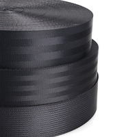 Sangles de ceinture de sécurité en polyester noir de haute qualité, robustes, à rayures sergé, largeur personnalisée, haute ténacité, vente directe