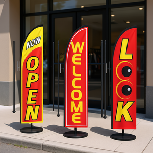 Kit de Bandera de Bienvenida con Diseño Abierto, Mástil de Aluminio de 4.5 M, Material de Poliéster, Impresión Digital, Publicidad Comercial - Product Image 2