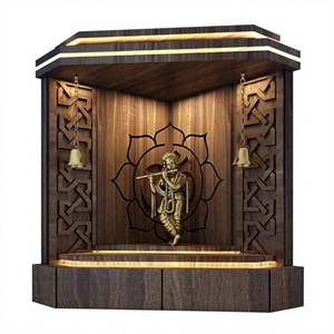 Templo Tradicional de Madera de Teca India con Tallado de Pavo Real, Mandir Hecho a Mano de Primera Calidad para Decoración de Sala de Pooja - Product Image 5