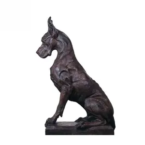 Decoración de jardín de metal antiguo animal grande al aire libre perro estatua escultura de bronce para venta