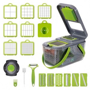 Ensemble de 22 pièces de coupe-légumes multifonctionnel en plastique, outil de découpe de cuisine spécialisé pour l'exportation, pour cubes, bandes et trancheuse - Product Image 3