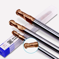 ZCC.CT HMX-2BL R4 R4.5 R6R8 R10 2 Mata pisau frais 2 mata (Flut) D4D6D8D10D12 AlTiN berlapis karbida, mata bor router ujung bulat (Ball Nose Endmill) untuk baja